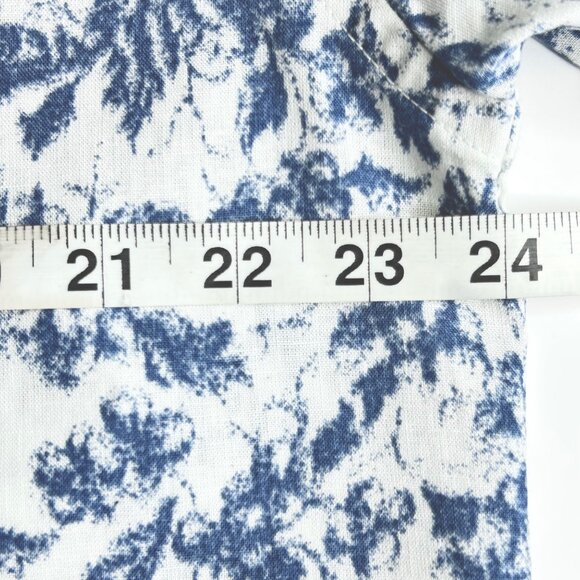 Men's Joseph Abboud XL White Blue Short Sleeve Button Up  Shirt - Picture 7 of 11